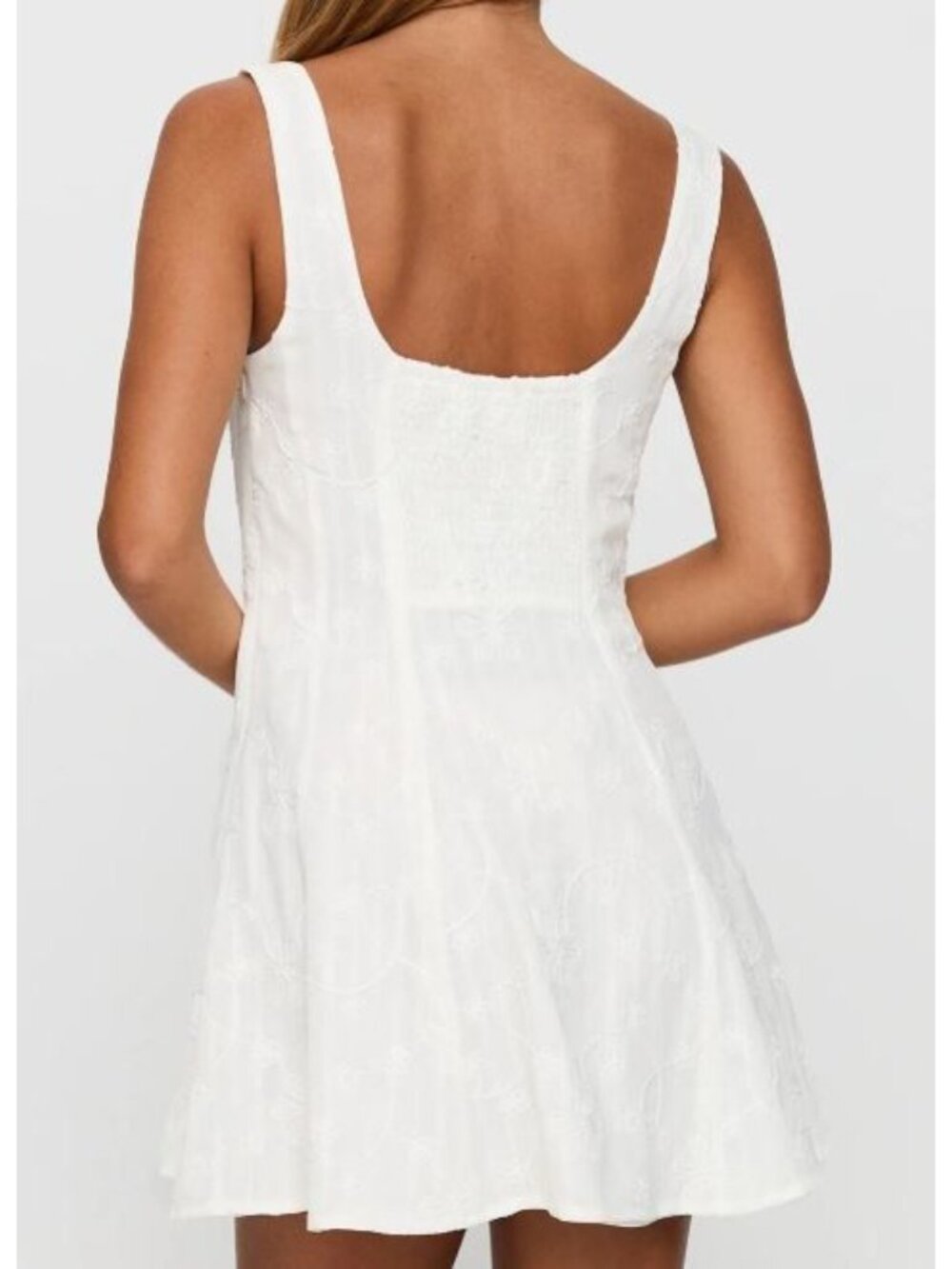 Princess Polly You Can Embroidered Mini Dress Women Size US 4 NWT Square Neck - Picture 2 of 16